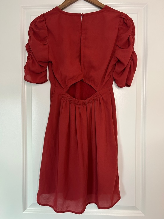 Abercrombie & Fitch Rustic Red puff sleeve mini dress - Picture 3 of 3